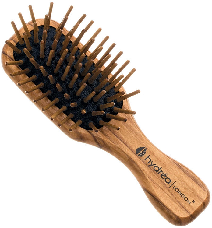 Miniszczotka do włosów z drewna oliwnego - Hydrea London Olive Wood Mini Anti-Static Hair Brush — Zdjęcie N1