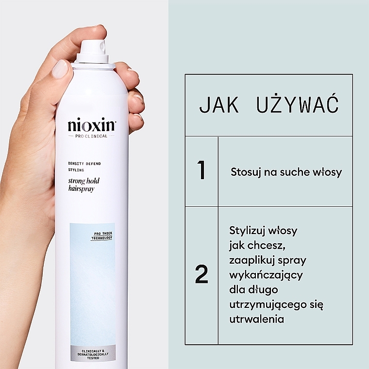 Mocno utrwalający lakier do włosów - Nioxin Pro Clinical Density Defend Strong Hold Hairspray — Zdjęcie N5