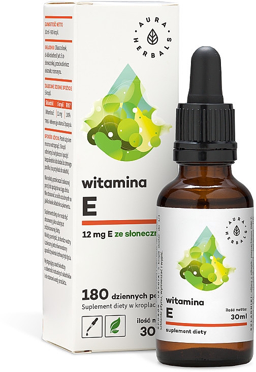 Suplement diety Witamina E - Aura Herbals Vitamin E — Zdjęcie N1