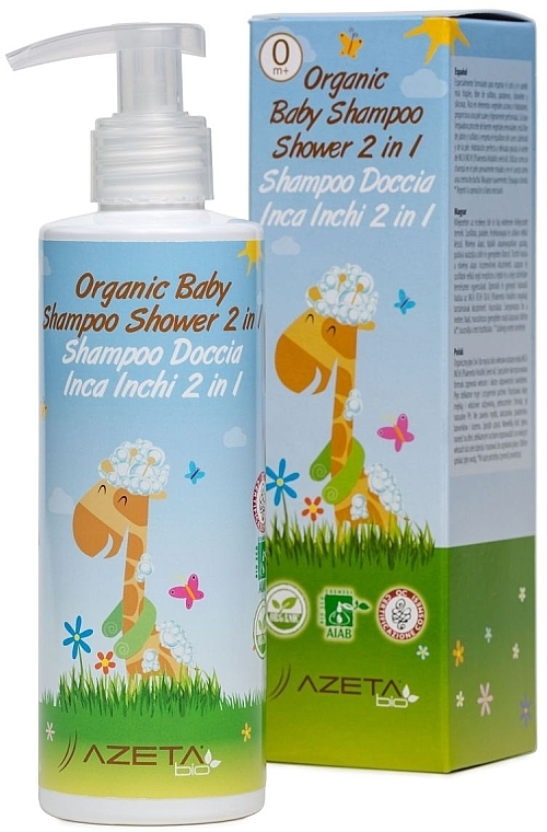 PRZECENA! Organiczny żel-szampon dla dzieci 2 w 1 - Azeta Bio Organic Baby Shampoo Shower 2 in 1 * — Zdjęcie N1