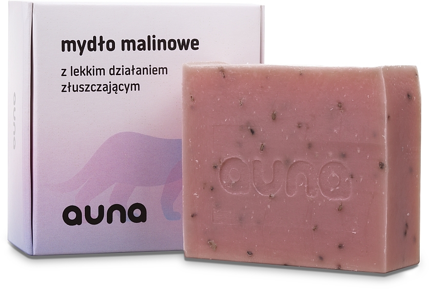 Złuszczające mydło malinowe w kostce - Auna Raspberry Soap — Zdjęcie N2