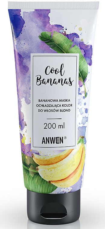 Bananowa maska ochładzająca kolor do włosów blond - Anwen Cool Bananas Color Cooling Mask For Blond Hair — Zdjęcie N1
