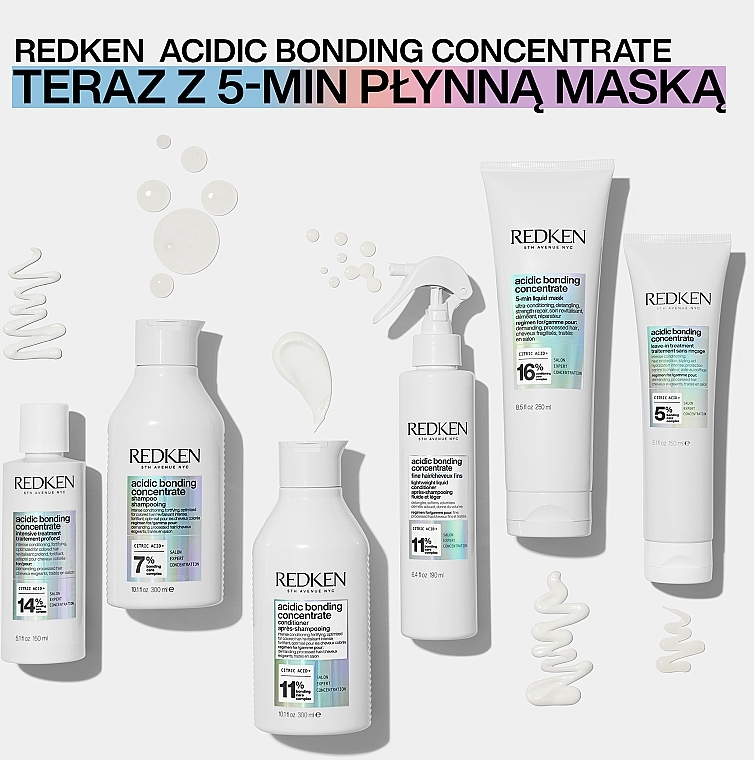 Intensywnie odżywcza maska do włosów - Redken Acidic Bonding Concentrate 5-Min Liquid Mask — Zdjęcie N6