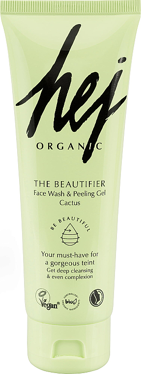 Peelingujący żel do mycia twarzy - Hej Organic The Beautifier Face Wash & Peeling Gel Cactus — Zdjęcie N1