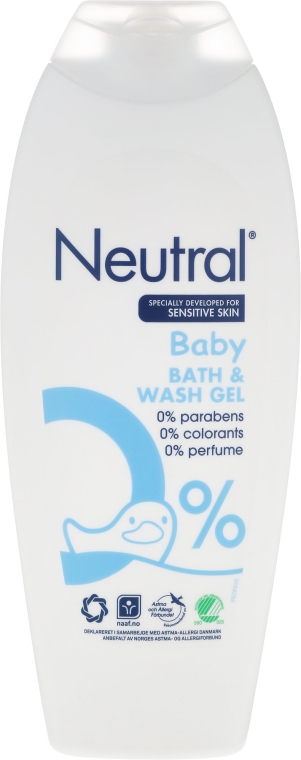 Neutralny żel do kąpieli dla dzieci - Neutral 0% Baby Bath & Wash Gel — фото N1