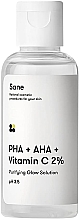 Tonik do twarzy z AHA, PHA i witaminą C	 - Sane Face Toner PHA + AHA + Vitamin C 2% Purifying Glow Solution — Zdjęcie N2