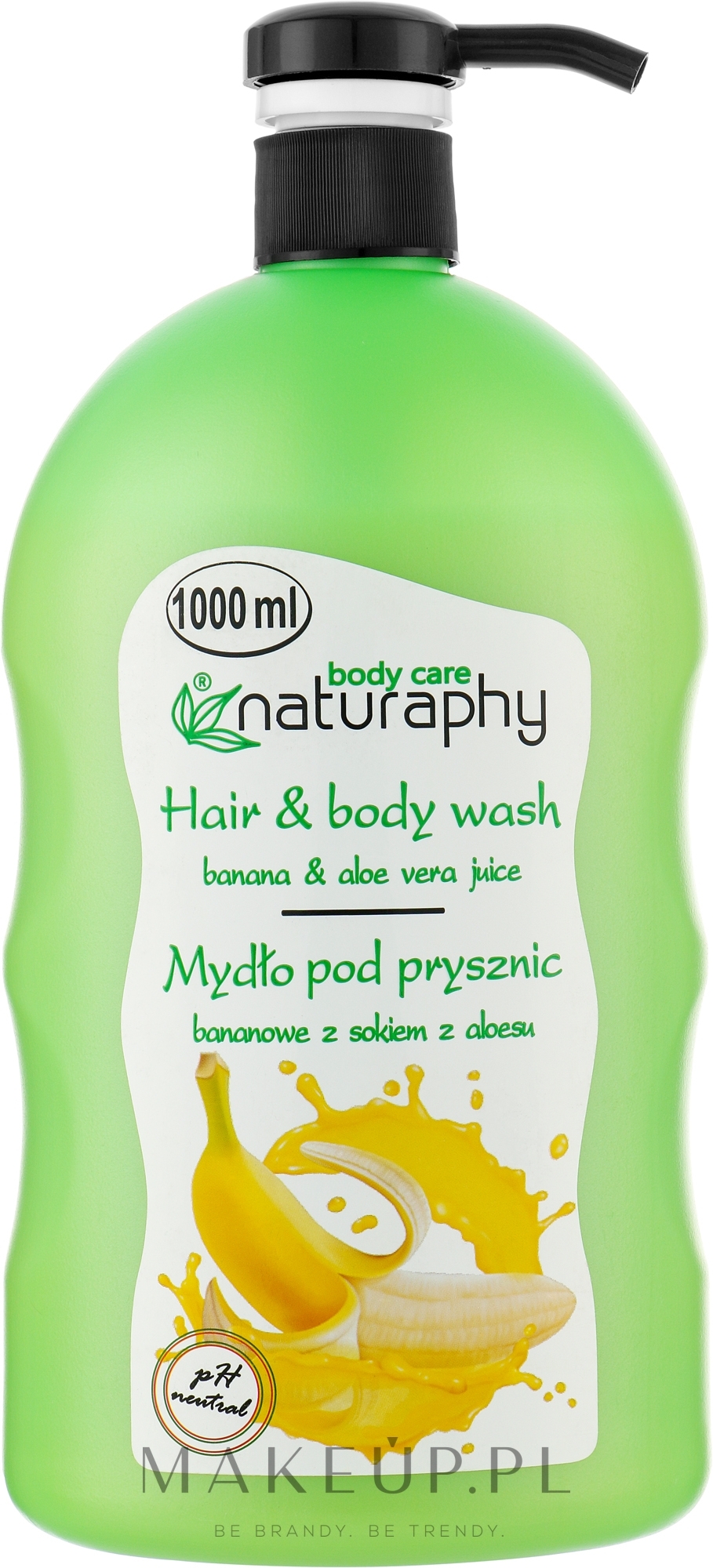 Bananowe mydło pod prysznic do włosów i ciała z aloesem - Naturaphy — Zdjęcie 1000 ml