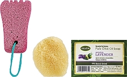 Zestaw, mydło o zapachu lawendy - Kalliston (soap/100g + stone/1pcs + sponge/1pcs) — Zdjęcie N2