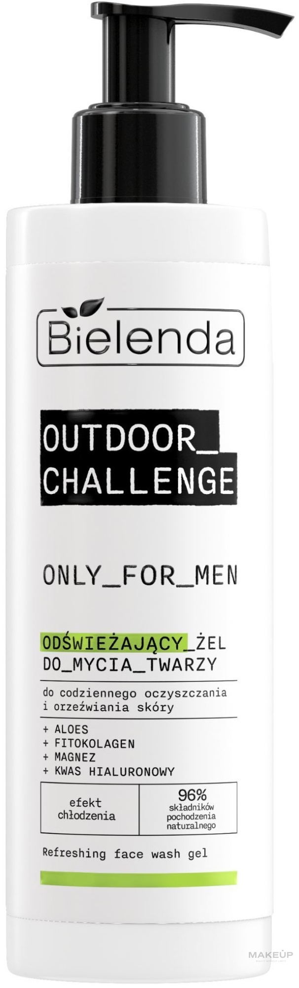 Odświeżający żel do mycia twarzy - Bielenda Only For Men Outdoor Challenge Refreshing Face Wash Gel — Zdjęcie 190 ml