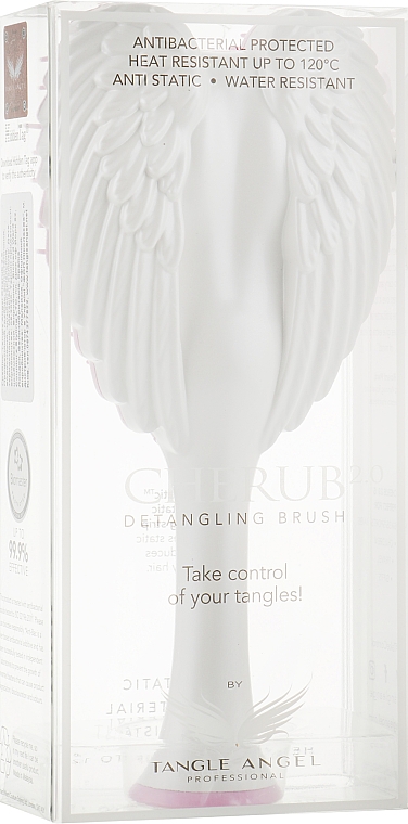 Szczotka do włosów, biała - Tangle Angel Cherub 2.0 Gloss White