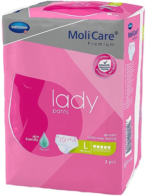 Majtki chłonne dla kobiet, 5 kropli, rozmiar L, 7 sztuk - Hartmann MoliCare Premium Lady Pants L — Zdjęcie N1