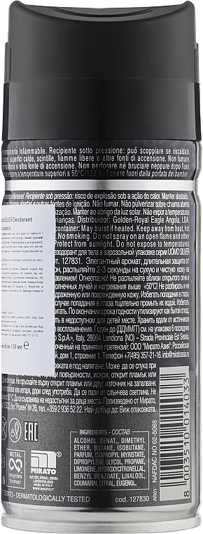 Dezodorant w sprayu dla mężczyzn - Malizia Uomo Silver Deodorant — Zdjęcie N2
