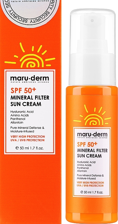 Krem przeciwsłoneczny do twarzy - Maruderm Cosmetics Mineral Filter Sun Cream SPF 50+ — Zdjęcie N2