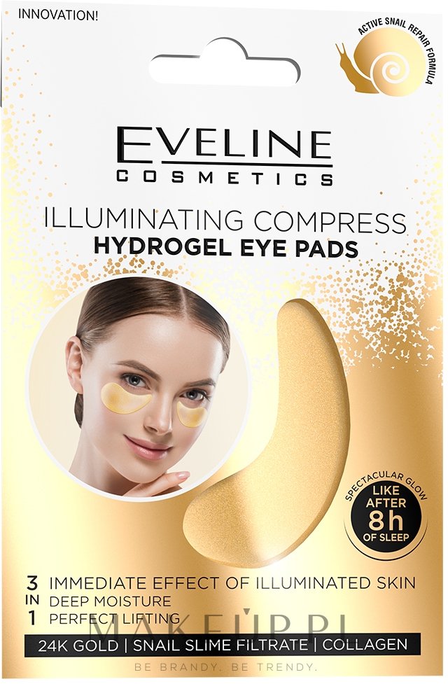 Hydrożelowe rozświetlające płatki pod oczy - Eveline Cosmetics  — Zdjęcie 2 szt.