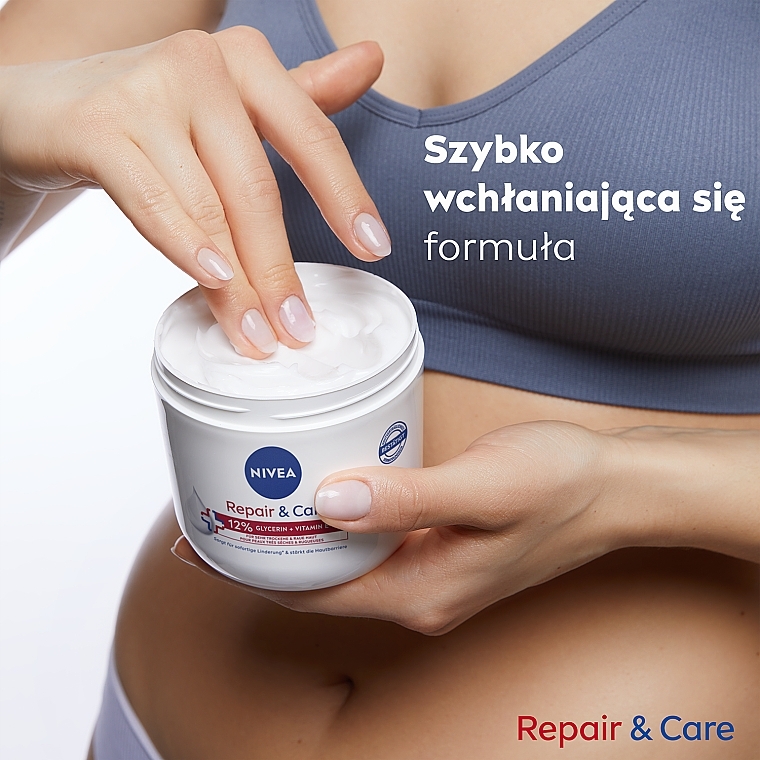 Krem nawilżająco-regenerujący do ciała - NIVEA Repair & Care 12% Glycerin + Vitamin E Cream — Zdjęcie N4