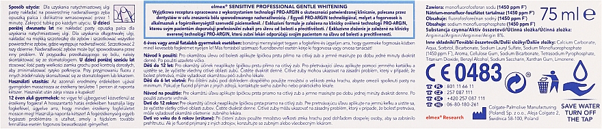 Terapeutyczna pasta do zębów na nadwrażliwość - Elmex Sensitive Professional Gentle Whitening — Zdjęcie N2