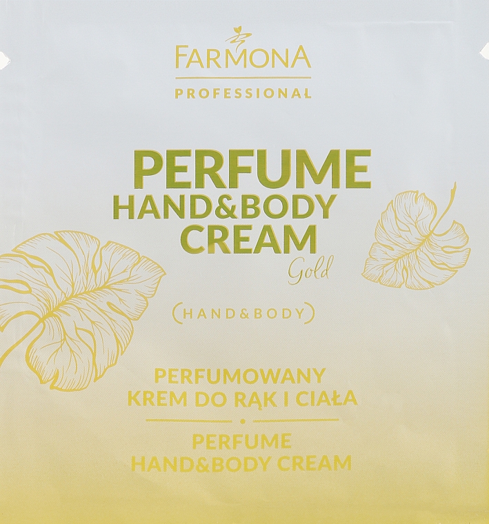 Perfumowany krem ​​do rąk i ciała - Farmona Professional Perfume Hand&Body Cream Gold (próbka) — Zdjęcie N1