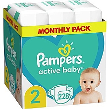 Pieluchy Active Baby 2 (4-8 kg), 228 szt. - Pampers — Zdjęcie N1