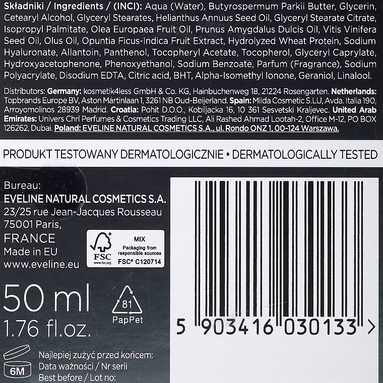 Silnie odżywczy krem-lifting - Eveline Cosmetics Bio Olive  — Zdjęcie N3