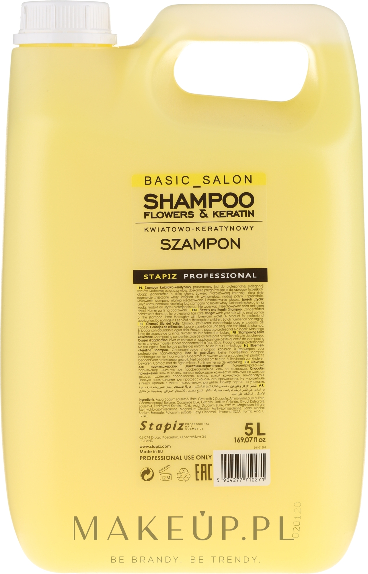 Szampon do włosów Kwiatowo-keratynowy - Stapiz Basic Salon Shampoo Flowers&Keratin — Zdjęcie 1000 ml