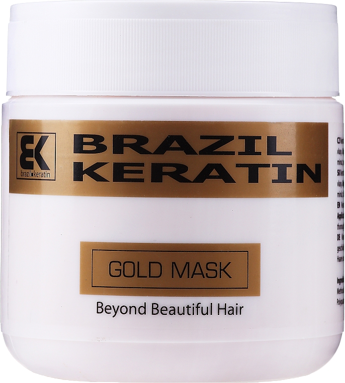 Regenerująca maska do włosów zniszczonych - Brazil Keratin Anti Frizz Gold Mask — Zdjęcie N3