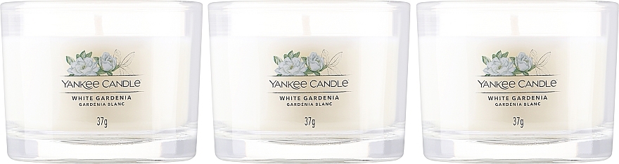 Zestaw świec zapachowych Biała gardenia - Yankee Candle White Gardenia (candle/3x37g) — Zdjęcie N2