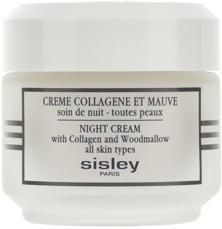 Ujędrniający krem na noc z kolagenem i malwą do skóry pozbawionej witalności - Sisley Crème Collagène et Mauve Night Cream