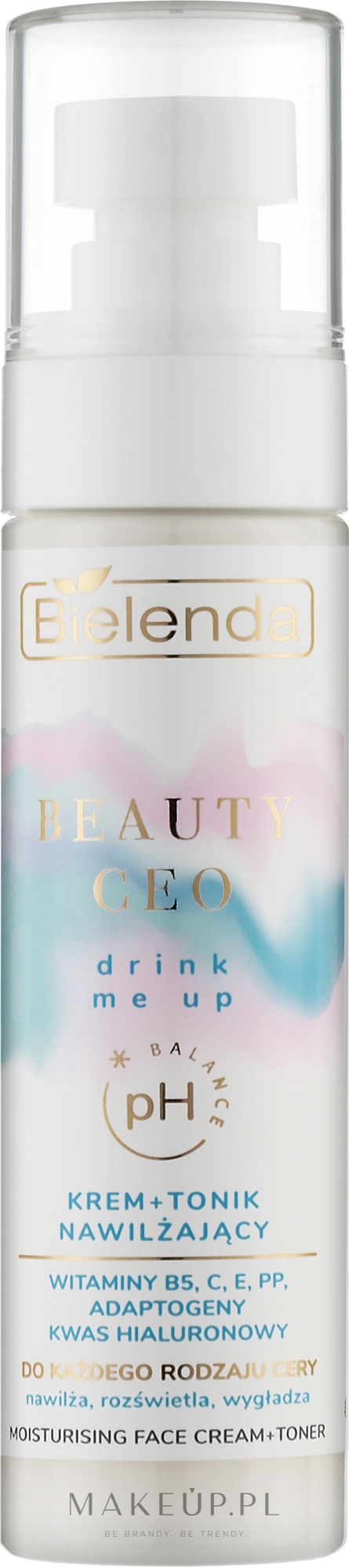 Nawilżający krem-tonik do twarzy - Bielenda Beauty CEO Drink Me Up — Zdjęcie 75 ml