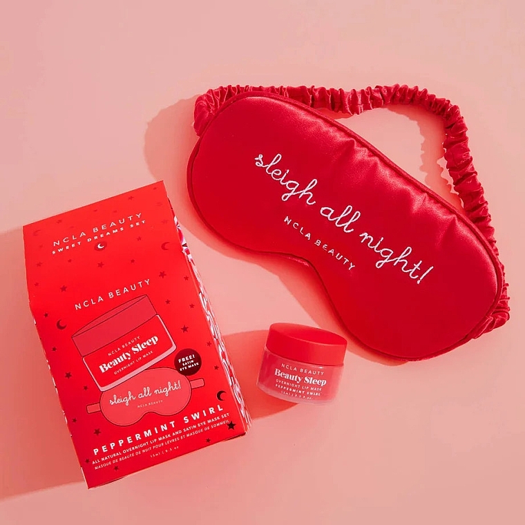 Zestaw - NCLA Beauty Sweet Dreams Peppermint Swirl Lip Mask Gift Set (lip mask/15ml + sleeping mask/1pc) — Zdjęcie N2