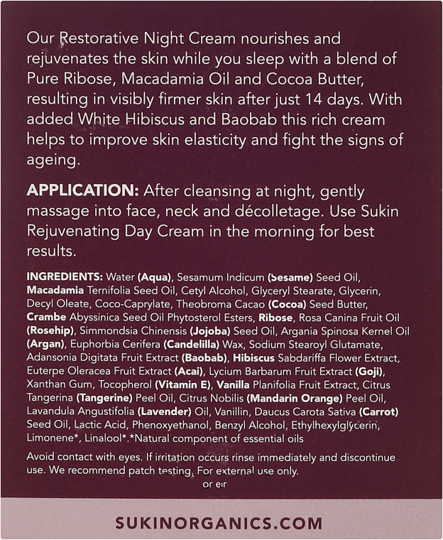 Regenerujący krem przeciwstarzeniowy do twarzy na noc - Sukin Purely Ageless Restorative Night Cream — Zdjęcie N3