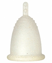 Kubeczek menstruacyjny, rozmiar M, ze złotym brokatem - MeLuna Sport Menstrual Cup Stem — Zdjęcie N1