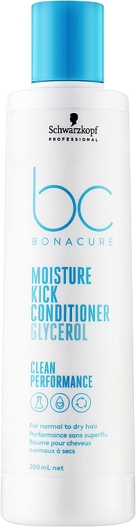 Odżywka nawilżająca do włosów normalnych, suchych i kręconych - Schwarzkopf Professional Bonacure Moisture Kick Conditioner Glycerol