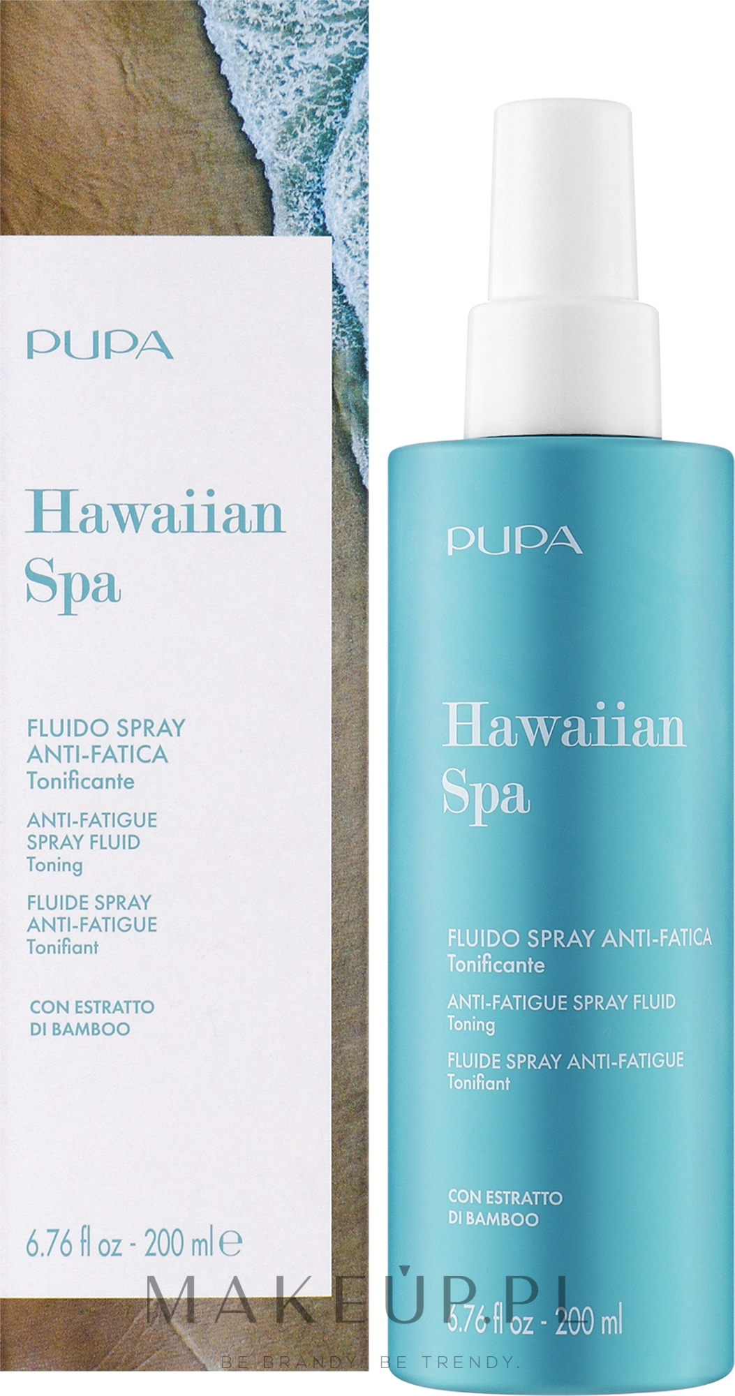 Tonizujący fluid w sprayu do ciała - Pupa Hawaiian Spa Anti-Fatigue Spray Fluid Toning — Zdjęcie 200 ml