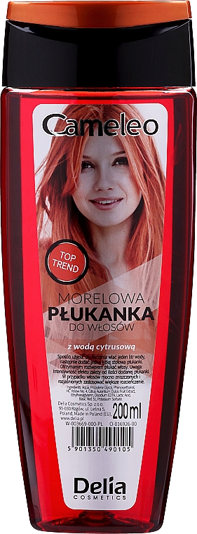 Morelowa płukanka do włosów z wodą cytrusową - Delia Cosmetics Cameleo