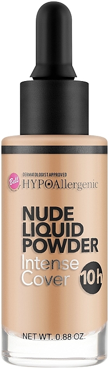 Hypoalergiczny puder matujący w płynie - Bell HYPOAllergenic Nude Liquid Powder Intense Cover — Zdjęcie N1