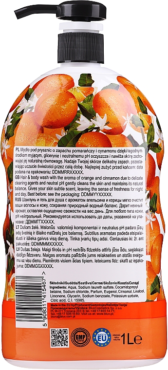 Mydło pod prysznic Pomarańcza z cynamonem - Naturaphy Orange & Cinnamon Hair & Body Wash — Zdjęcie N2