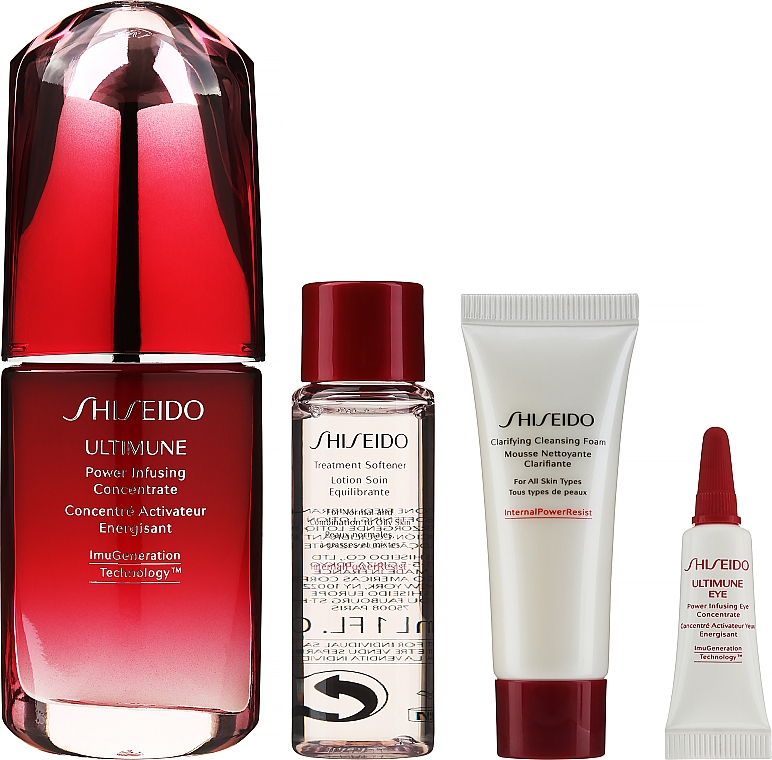 Zestaw - Shiseido Beauty Blossoms Ultimune Power Infusing Concentrate Set (f/conc/50ml + eye/conc/3ml + softner/30ml + foam/15ml) — Zdjęcie N2