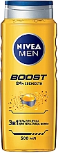 Żel pod prysznic 3 w 1 do ciała, twarzy i włosów - Nivea Men Boost Shower Gel — Zdjęcie N2