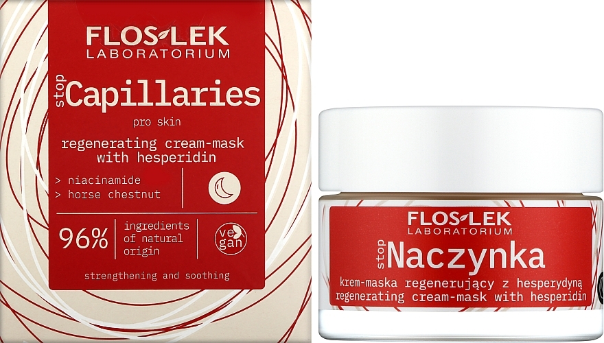 Kremowa maska na noc z hesperydyną - Floslek Stop Capillary Regenerating Cream-Mask With Hesperidin For The Night — Zdjęcie N2