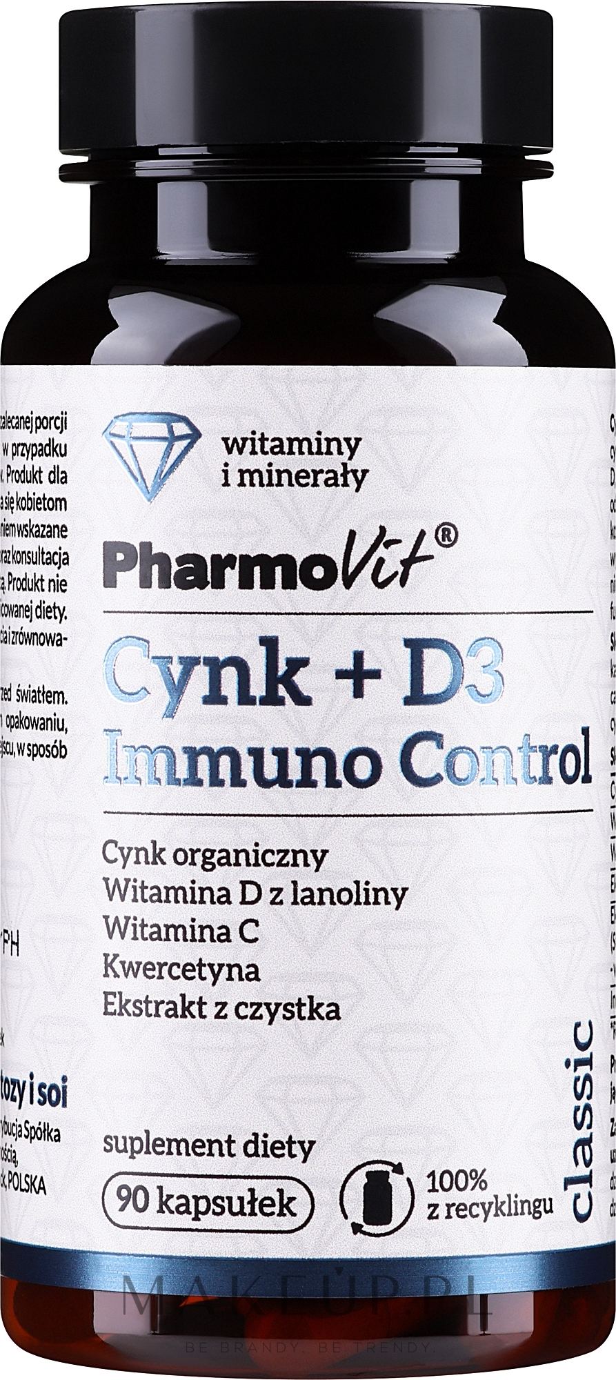 Suplement diety Cynk + witamina D3 - PharmoVit Classic — Zdjęcie 90 szt.