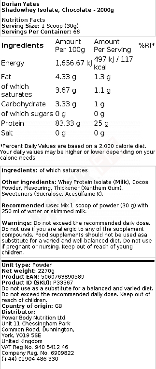 Izolat białka waniliowo-karmelowy - DY Nutrition Shadowhey Whey Protein Isolate Vanilla-Caramel — Zdjęcie N2