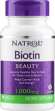 Biotyna, 1000 mcg - Natrol Biotin Beuty — Zdjęcie N1