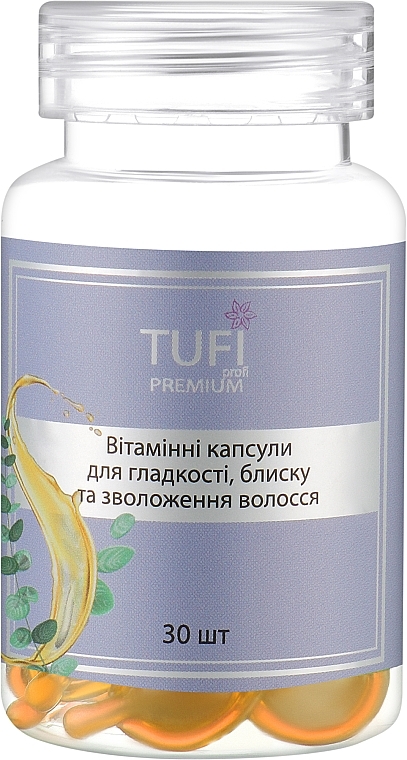 Kapsułki witaminowe dla gładkich, lśniących i nawilżonych włosów - Tufi Profi Premium — Zdjęcie N1