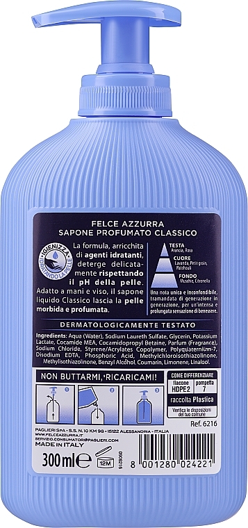 Mydło w płynie Klasyczne - Felce Azzurra Classic Liquid Soap — Zdjęcie N2