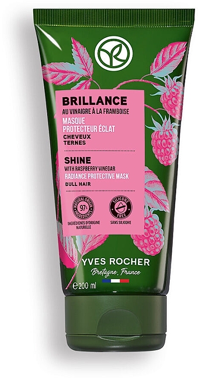 Maska chroniąca kolor włosów farbowanych z octem malinowym - Yves Rocher Shine Radiance Protective Mask — Zdjęcie N3