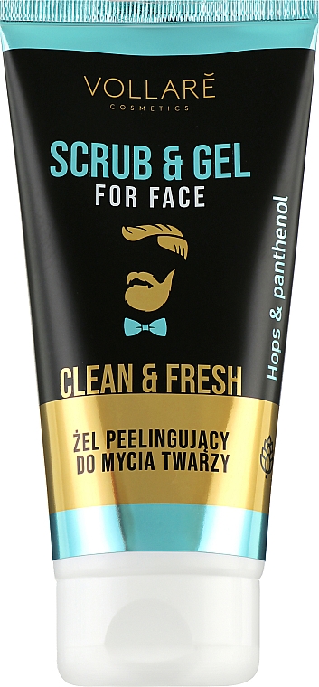 Żel peelingujący do mycia twarzy dla mężczyzn - Vollare Scrub & Gel For Facial Cleansing Men