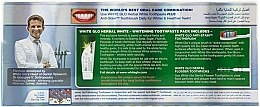 Zestaw do mycia zębów z biało-żółtą szczoteczką - White Glo Herbal White (t/paste/100ml + t/brush/1) — Zdjęcie N3