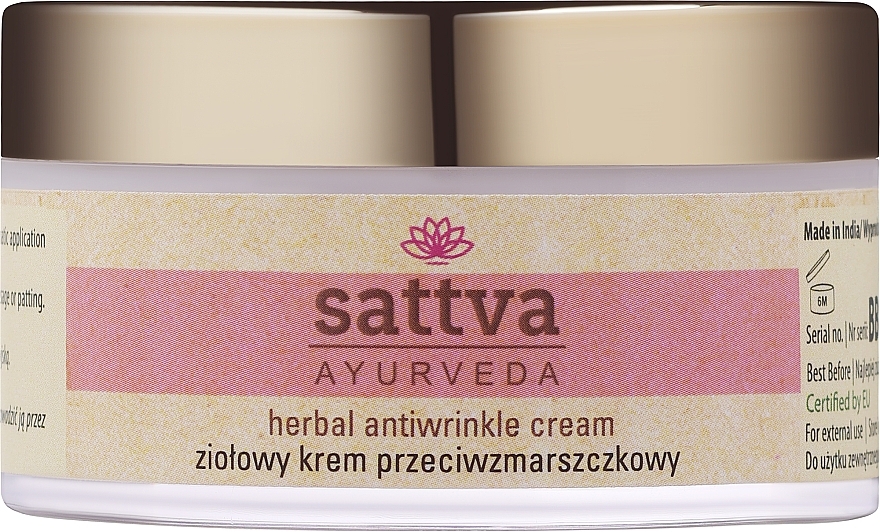 WYPRZEDAŻ Ziołowy krem przeciwzmarszczkowy - Sattva Ayurveda * — Zdjęcie N1