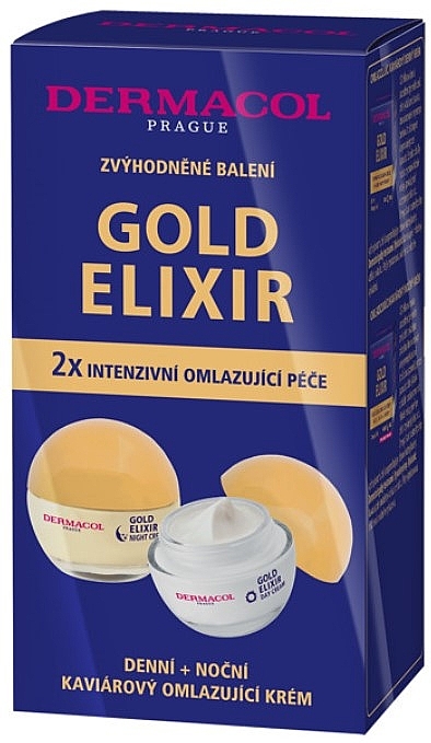 Zestaw - Dermacol Gold Elixir (f/cream/50ml + f/cream/50ml) — Zdjęcie N1