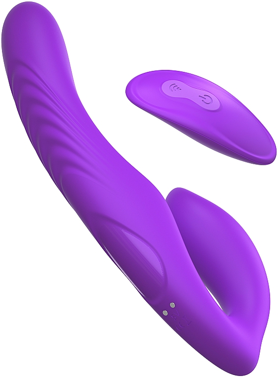 Wibrator z pilotem sterującym, fioletowy - Pipedream Fantasy For Her Strapless Strap-On Purple — Zdjęcie N2